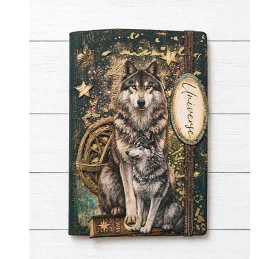 Soie de paille &agrave; motifs backgrounds Stamperia &laquo; Cosmos &raquo;, DIN A6, set de 8 pi&egrave;ces