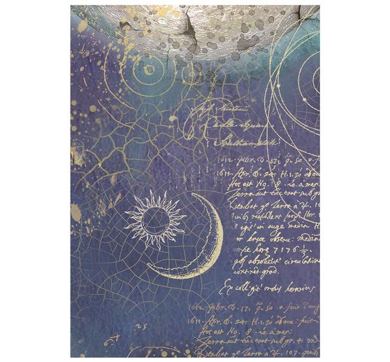 Soie de paille &agrave; motifs backgrounds Stamperia &laquo; Cosmos &raquo;, DIN A6, set de 8 pi&egrave;ces