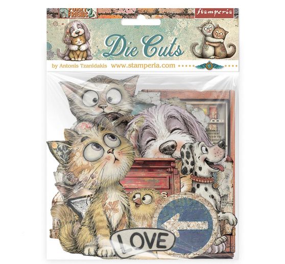 Motifs estamp&eacute;s Stamperia &laquo; Furry Friends 2 &raquo;