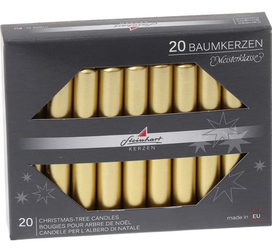 Christmas tree candles "Edelgloss Gold", pack of 20