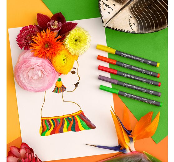 Pigment brush pen STAEDTLER &laquo; Pigment Arts &raquo;, 60 couleurs