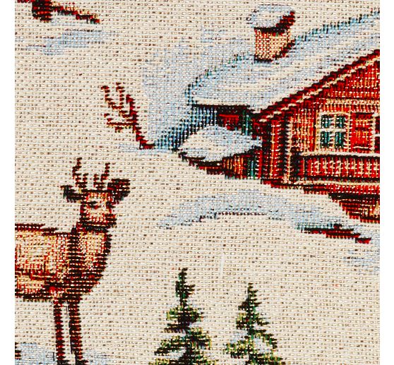 Tapestry fabric with lurex "Alpine Chalet Magic"