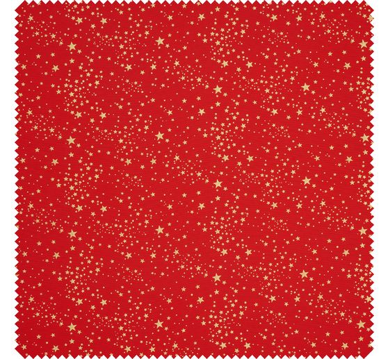 Tissu en popeline de coton hot foil au m&egrave;tre &laquo; Petites &eacute;toiles &ndash; Rouge &raquo;