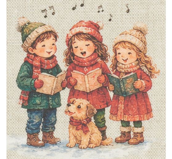 Cotton fabric "Christmas Children Nostalgia", acrylic coated