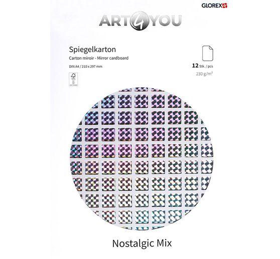 Carton miroir &laquo; Nostalgic Mix &raquo;, A4, 12 feuilles