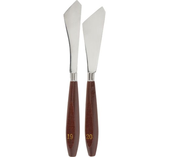 Couteau &agrave; peindre avec manche en bois VBS, set de 2