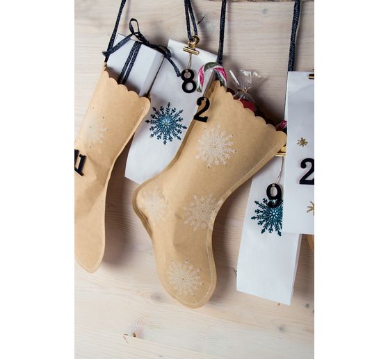 Chaussettes de Noël en papier, 6 pc.