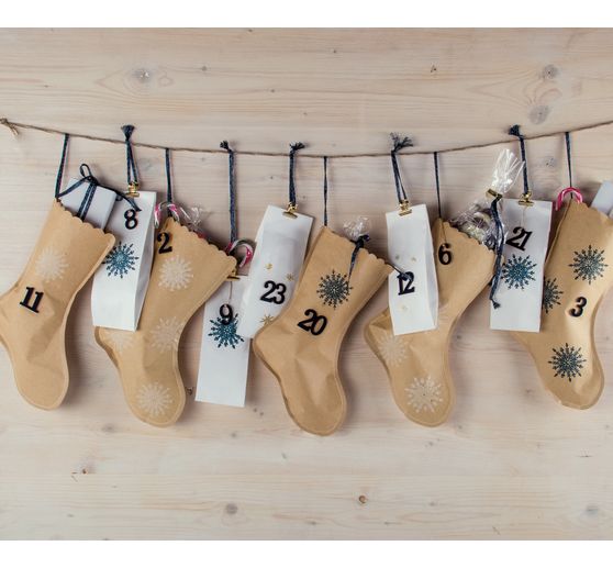 Chaussettes de Noël en papier, 6 pc.