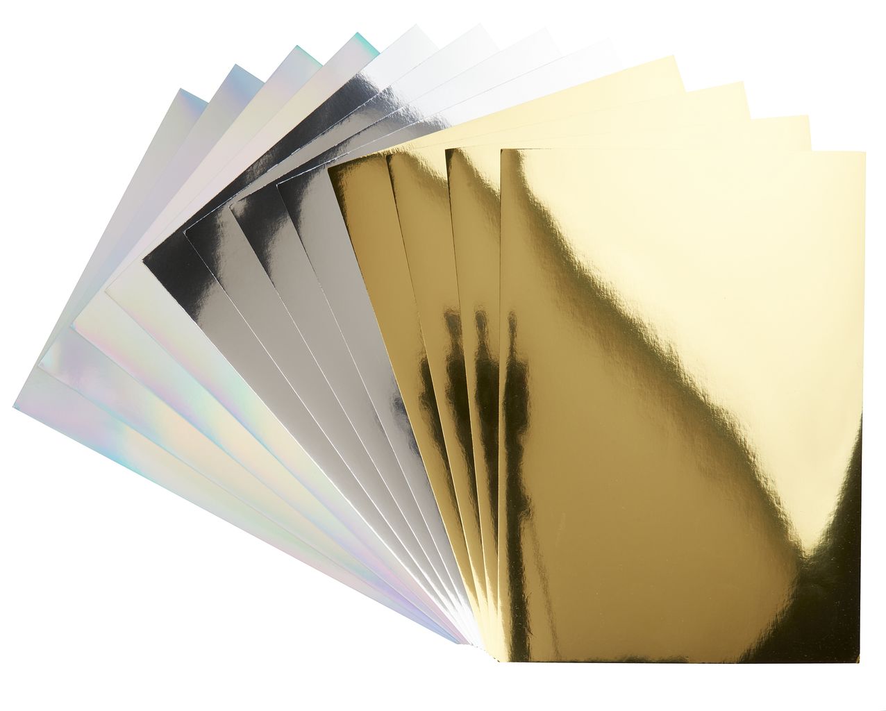 Pochette de 15 feuilles papier métallisé or/argent