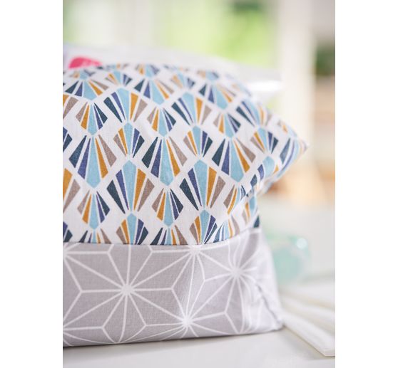 Tissu coton au mètre « Etoile géométrique », enduction polyester