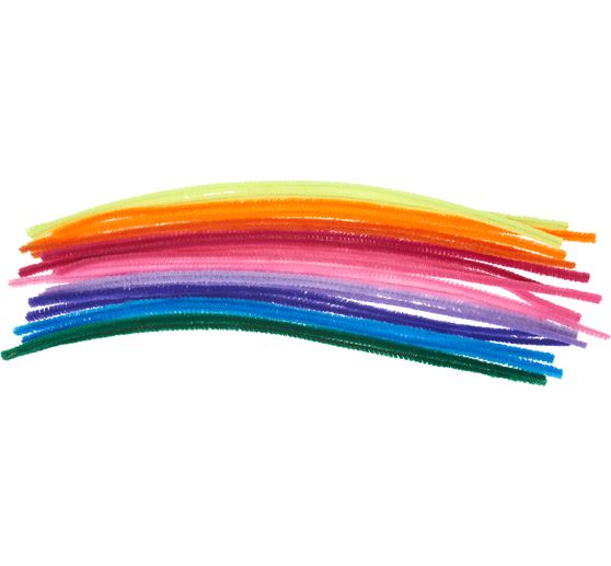 Fils chenilles VBS « Assortiment multicolore », 30 cm, 20 pc.