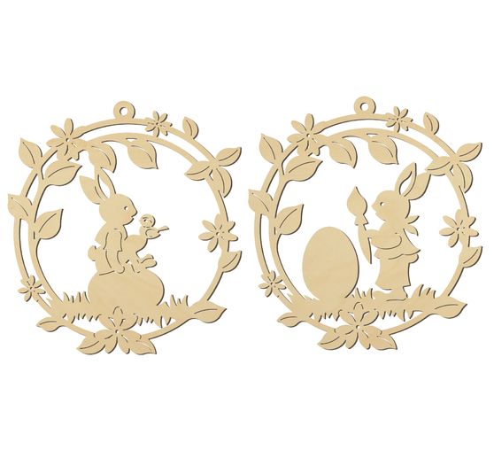 Décoration de fenêtre VBS « Lapin & lapine »
