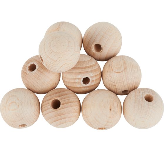 Perles en bois, Ø 25 mm
