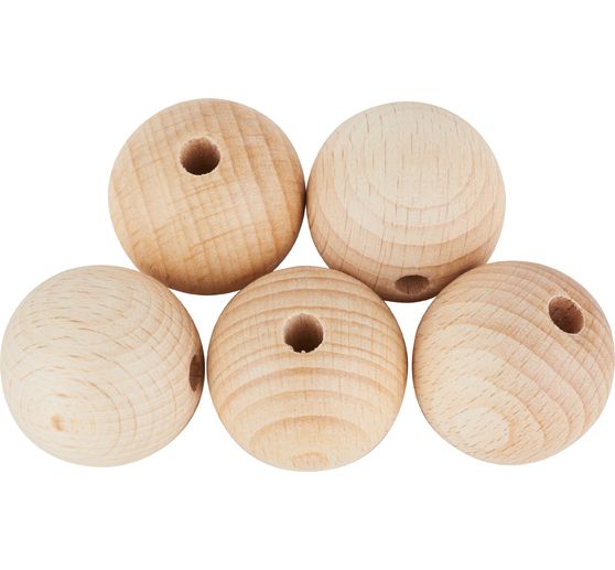 Perles en bois VBS « Ø 30 mm »