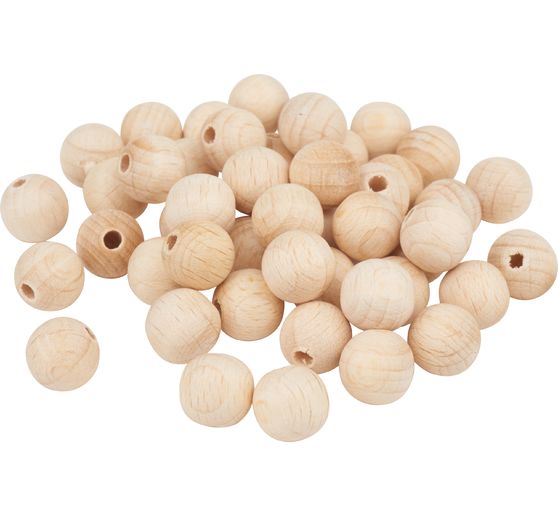 Perles en bois demi-percées VBS « Ø 10 mm »