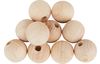 Perles en bois demi-percées, Ø 15 mm