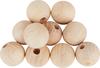 Perles en bois demi-percées, Ø 15 mm