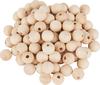 Perles en bois demi-percées, Ø 15 mm