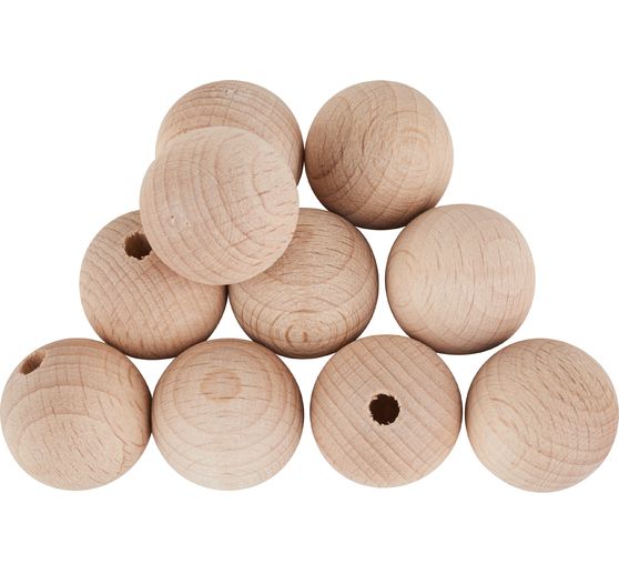 Perles en bois demi-percées VBS « Ø 20 mm »