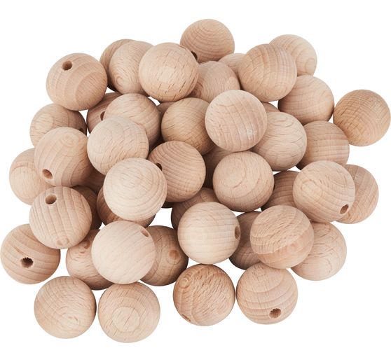 Perles en bois demi-percées VBS « Ø 20 mm »
