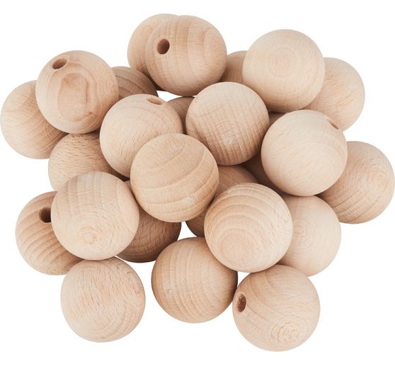 Perles en bois demi-percées VBS « Ø 30 mm »