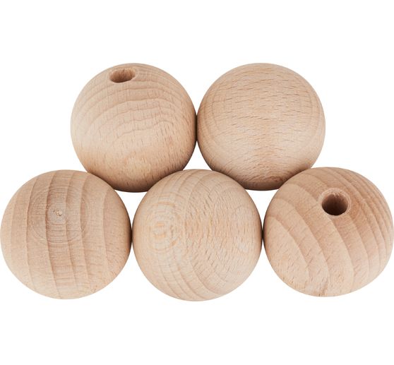Perles en bois demi-percées VBS « Ø 30 mm »