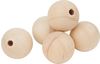 Perles en bois demi-percées, Ø 50 mm