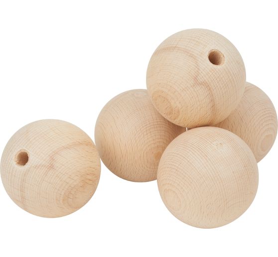 Perles en bois demi-percées VBS « Ø 70 mm »