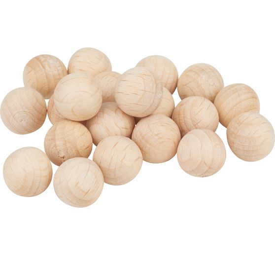 Perles en bois non percées, Ø 10 mm