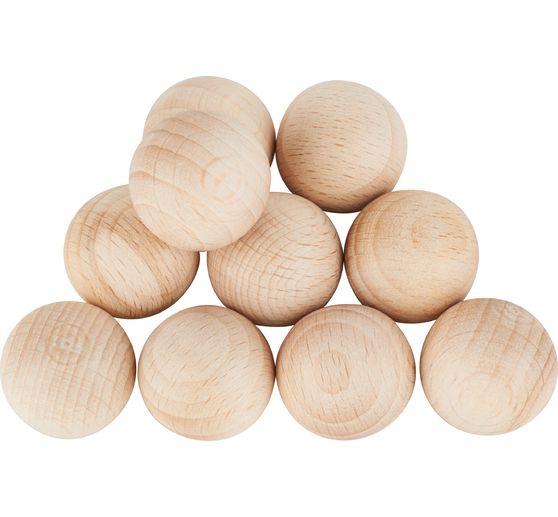 Perles en bois non percées, Ø 20 mm