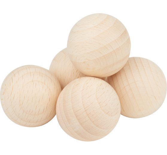 Perles en bois non percées, Ø 30 mm
