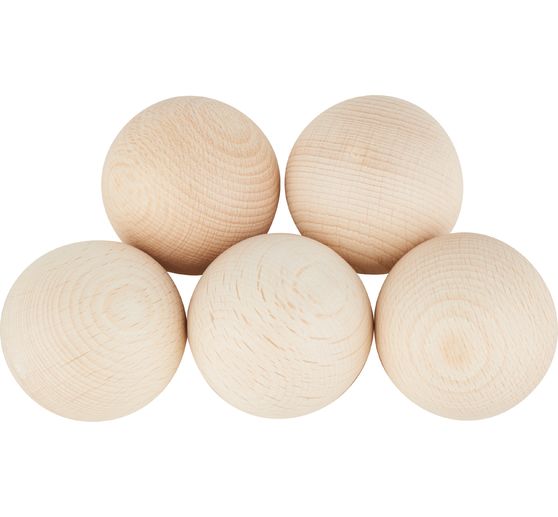 Perles en bois non percées, Ø 40 mm