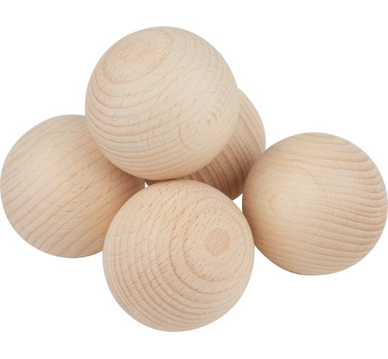 Perles en bois non percées, Ø 50 mm