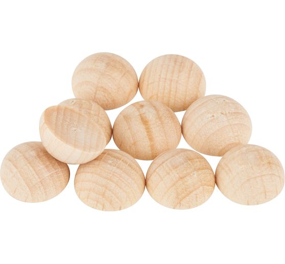 Demi-sphères en bois sans trou, 10 pièces