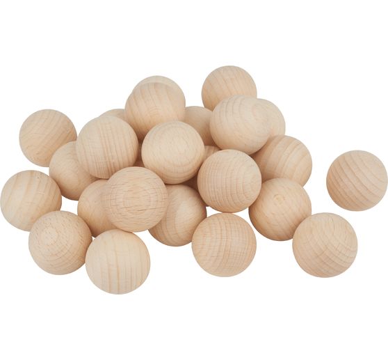 Perles en bois non percées VBS « Ø 30 mm »