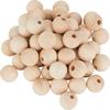 Perles en bois demi-percées, Ø 15 mm