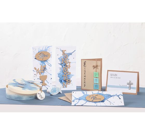 Cartes doubles avec enveloppes « Papier kraft », A6, 50 pc.