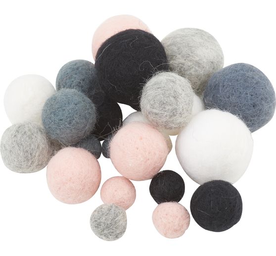 Felt balls, 25 pieces