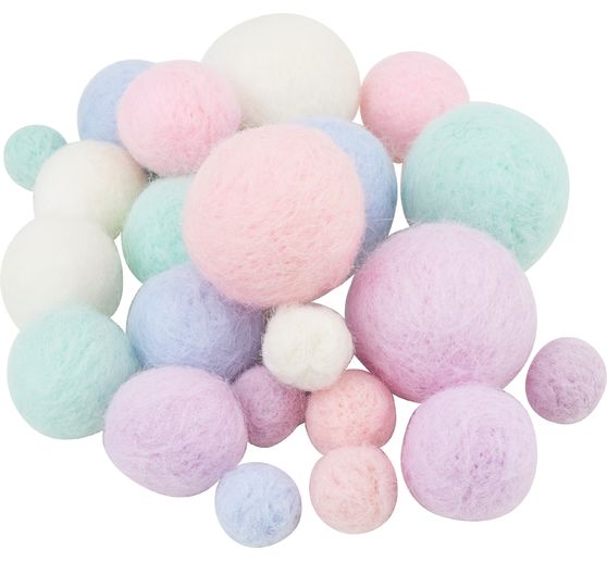 Boules en feutrine, 25 pc.
