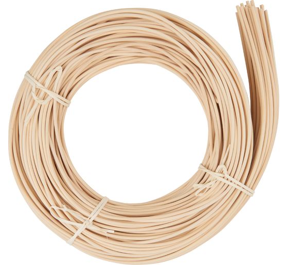 Moelle ronde de rotin VBS, Naturel, ruban bleu, Ø 4 mm