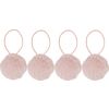 Boule en fausse fourrure « Filis », env. Ø 7 cm, 4 pc. Vieux rose