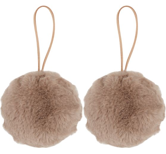 Boule en fausse fourrure « Filis », env. Ø 9 cm, 2 pc.