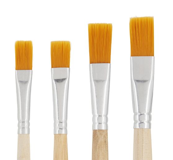 Pinceaux plats poils synthétiques VBS « Assortiment », 100 pc.