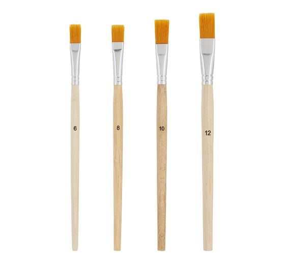 Pinceaux plats poils synthétiques VBS « Assortiment », 100 pc.