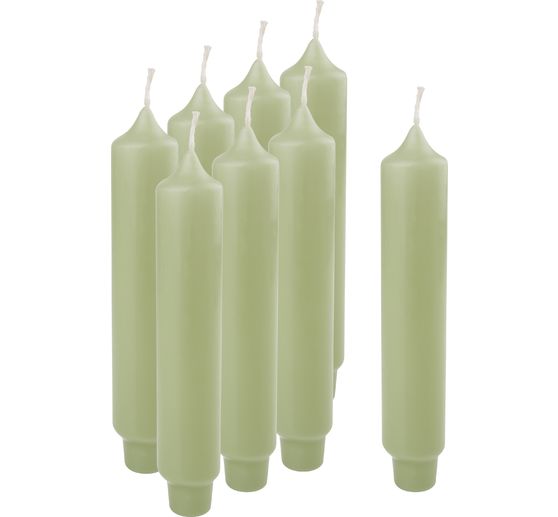 Bougies droites à pied fraisé, lot de 8, 16,4 cm x Ø 2,8 cm