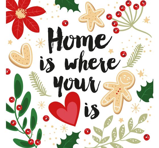 Serviette « Home is your heart is »