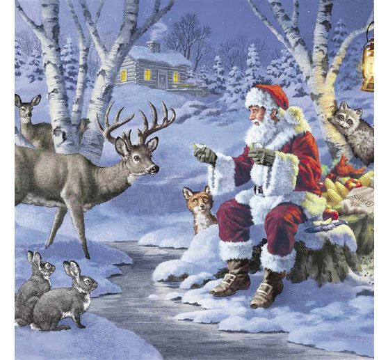 Serviette « Noël des animaux de la forêt »