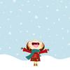 Serviette « Petite fille joyeuse sous la neige »