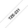 Ruban Brother P-touch, 12 mm Noir sur fond blanc