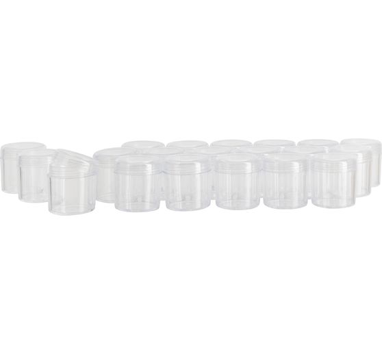 20 boîtes en plastique avec couvercle à visser, 20 ml, Gros acheteurs VBS